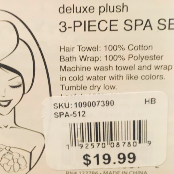 Three piece spa set ONE SIZE FITS ALL - Picture 5 of 5